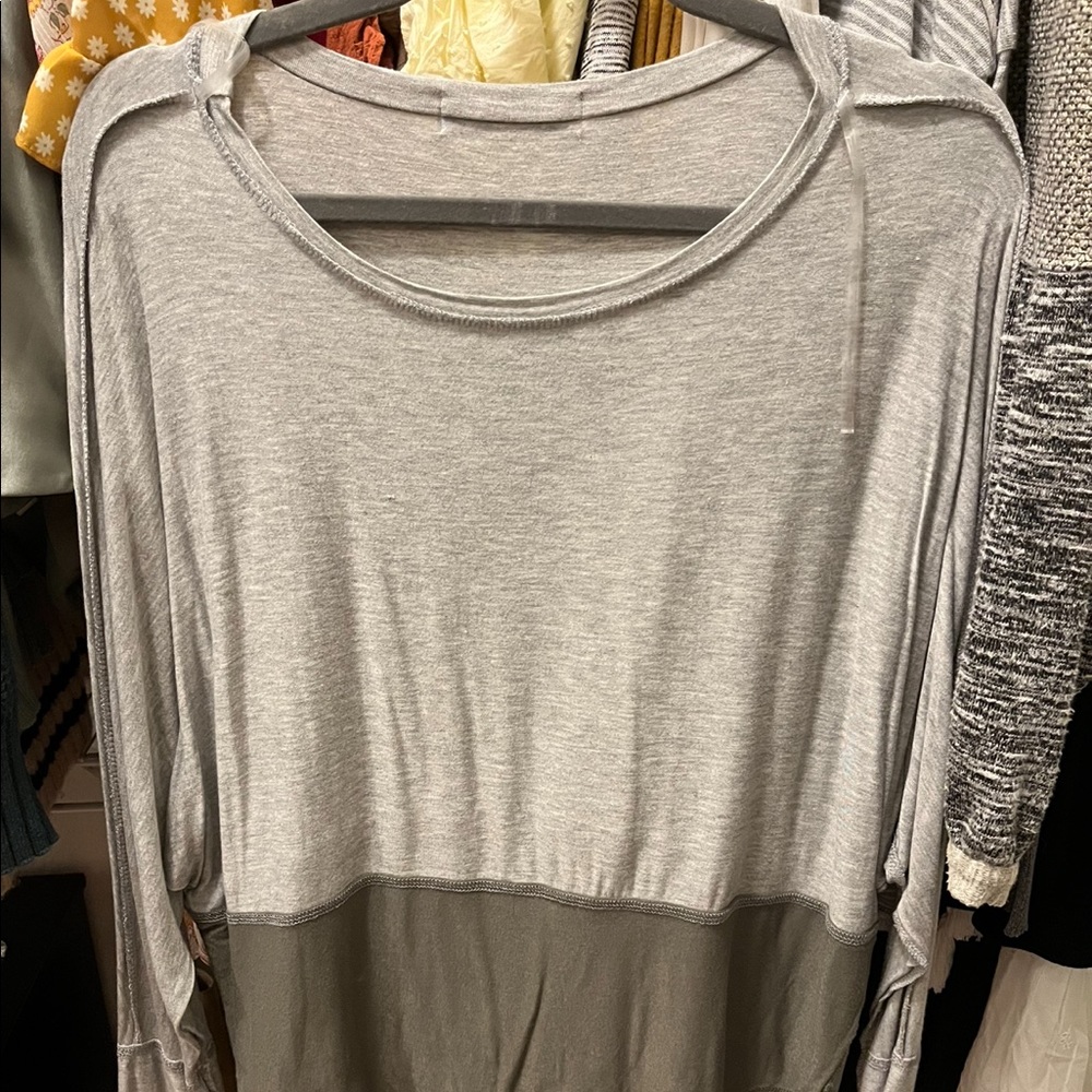 Grey and Green Soft Blouse